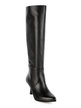 High heeled leather boots