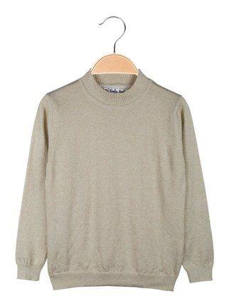 High-necked pullover for girls in lurex