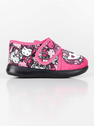 High slippers for girls with prints