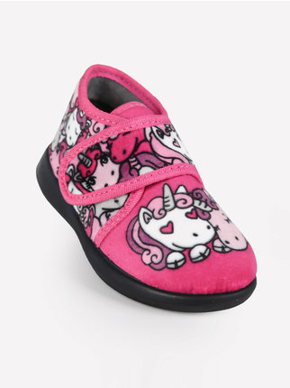 High slippers for girls with prints