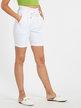 High waist cotton bermuda shorts for women