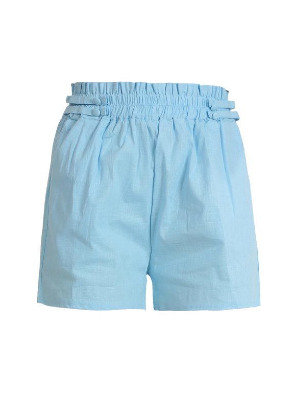 High waist cotton shorts for women