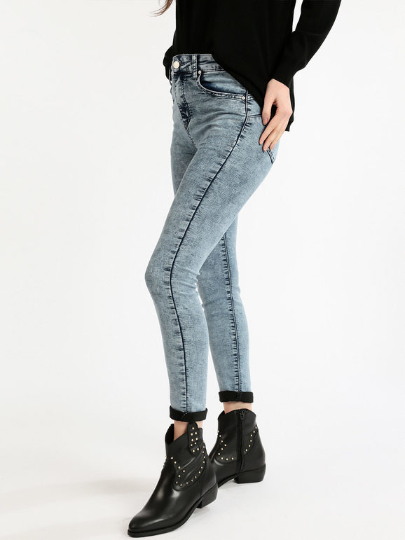 High waist skinny jeans for women