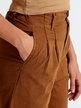 High-waisted cotton trousers with cuff