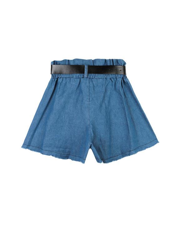 High-waisted shorts with jeans effect
