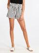 High-waisted striped shorts for women