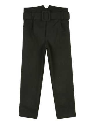 High waisted trousers for girls with belt