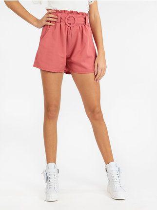 High waisted women's shorts with belt