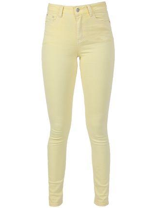 High-waisted yellow trousers