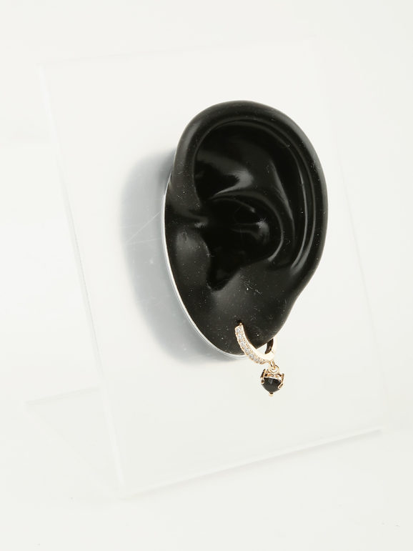 Hoop earring with heart pendant