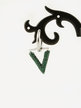 Hoop earring with rhinestone pendant