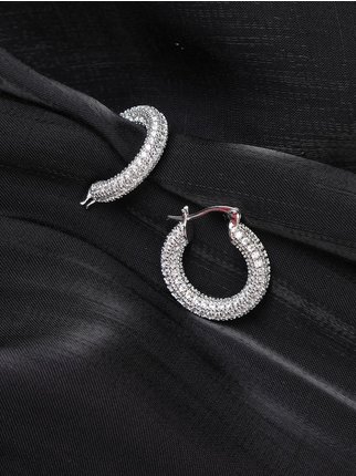 Hoop earrings with rhinestones for women