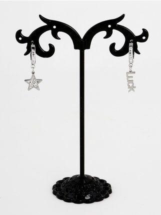Hoop earrings with star and writing