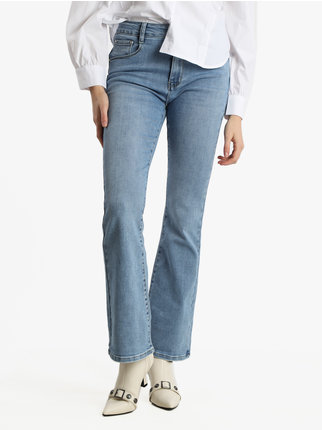 Jeans a zampa da donna effetto snellente pus-up