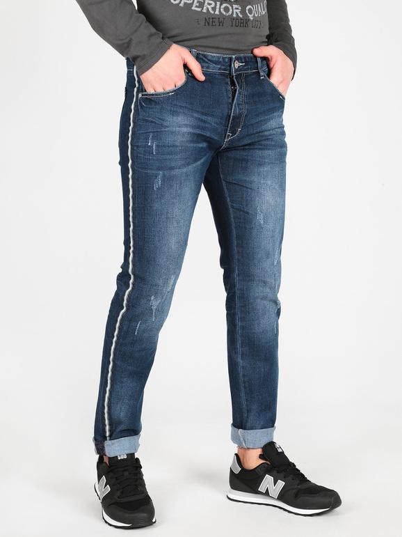 Jeans avec bandes latérales