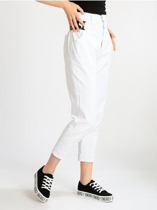 Jeans bianco donna con cavallo basso