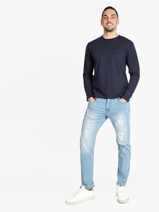 Jeans chiari da uomo con strappi