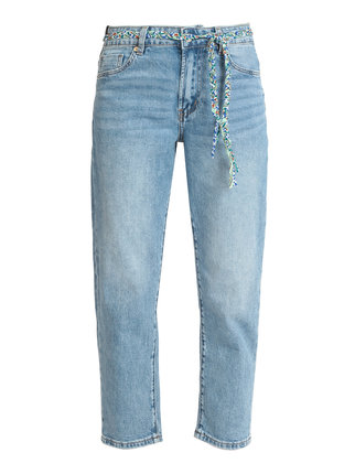 Jeans con cintura intrecciata da donna
