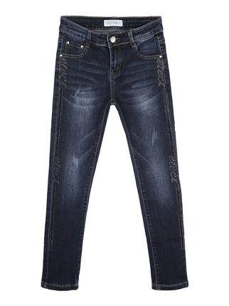 Jeans con strass laterali