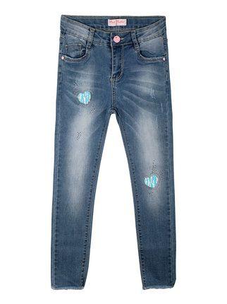 Jeans da bambina con strass e paillettes