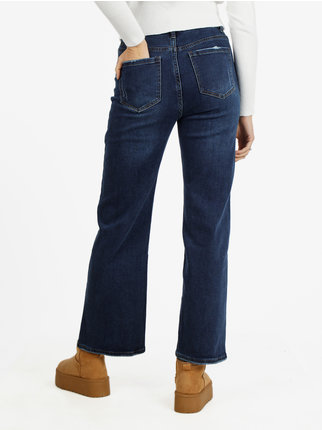 Jeans donna a vita alta con spacchi