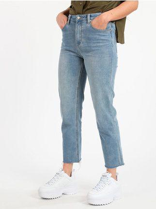 Jeans donna baggy sfilacciato