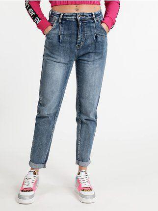 Jeans donna baggy vita alta