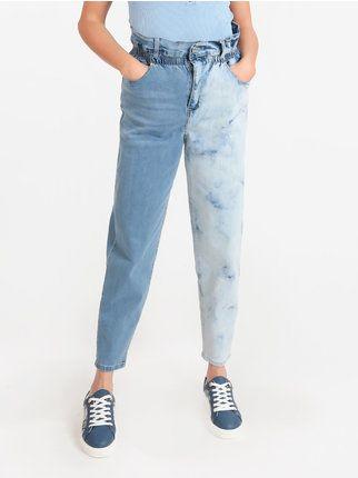 Jeans donna carrot fit bicolore