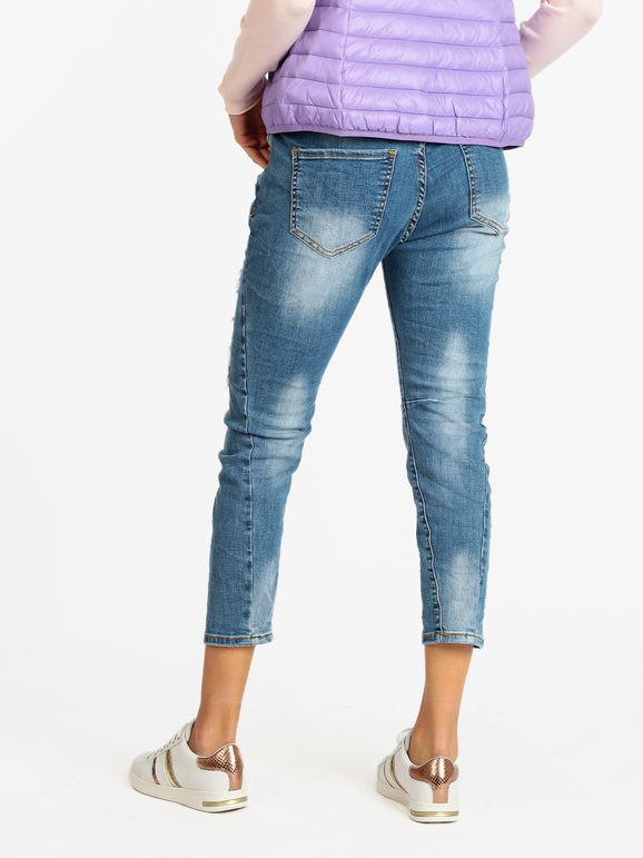 Jeans donna con toppe