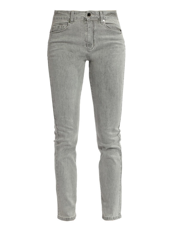 Jeans donna grigio regular fit