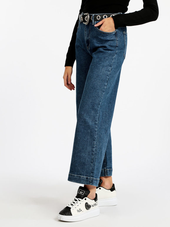 Jeans dritti a vita alta Farfetch Donna Abbigliamento Pantaloni e jeans Jeans Jeans a vita alta Blu 