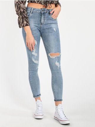 Jeans donna skinny con strappi