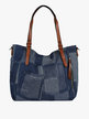 Jeans effect bag with rhinestones