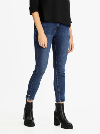 Jeans elasticizzati con strass da donna