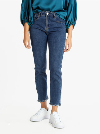 Jeans regular fit da donna con strass