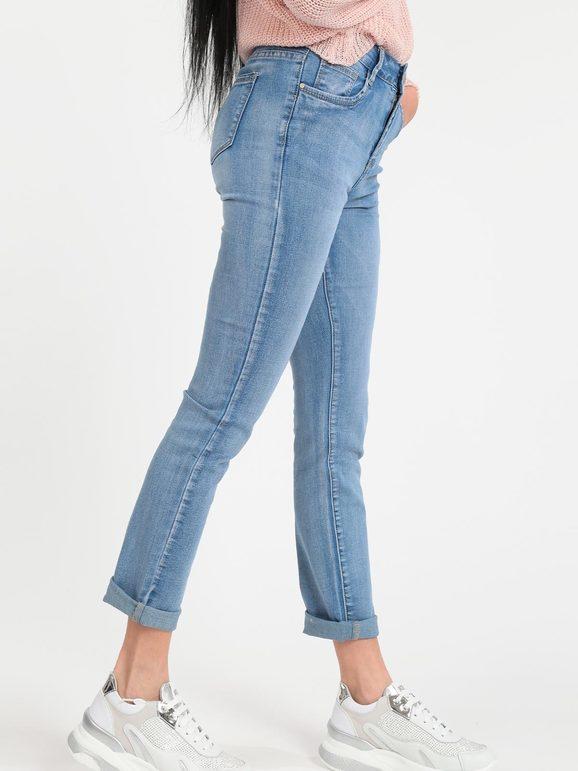 Jeans regular fit donna effetto slavato