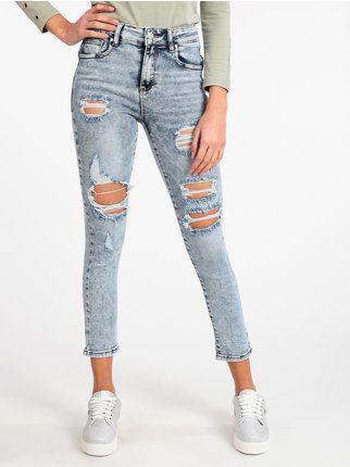 Jeans skinny da donna con strappi