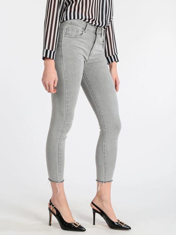 Jeans skinny grigio donna