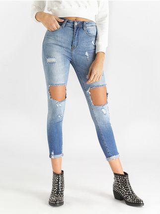 Jeans skinny strappati