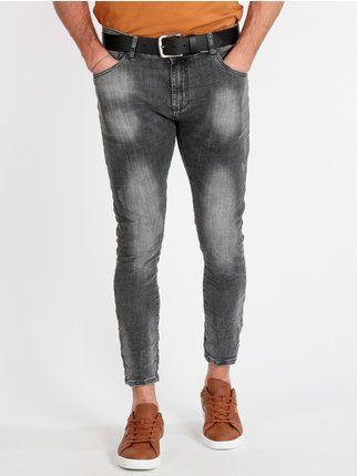 Jeans slim fit uomo effetto stropicciato
