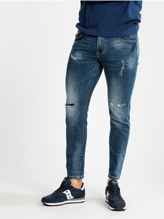 Jeans uomo slim fit con strappi