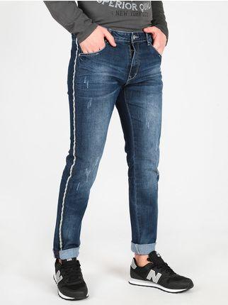 Jeans with side stripes
