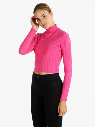 Jersey cropped monocolor para mujer