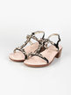 Jeweled women's sandals with heel