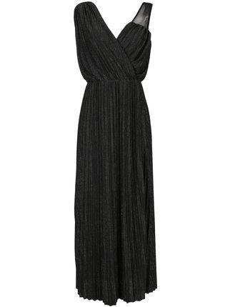 Kleid mit tiefem Ausschnitt und Lurex  schwarz