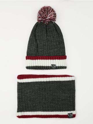 Knitted hat + neck warmer set