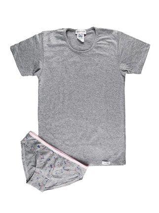 Koordiniertes Unterwäsche-T-Shirt + Slip für Mädchen