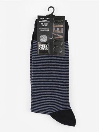 Kurz gestreifte Socken aus warmer Baumwolle