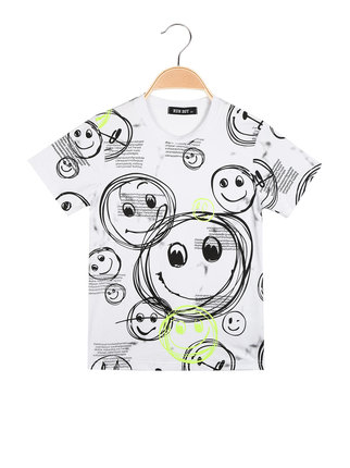 Kurzarm-Jungen-T-Shirt mit Smiley-Gesicht