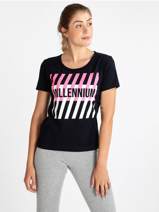 Kurzarm-T-Shirt für Damen mit Schriftzug